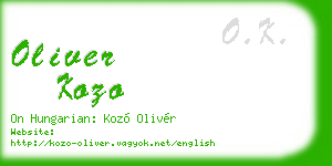 oliver kozo business card