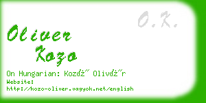 oliver kozo business card